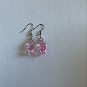 Pink gummy bear earrings